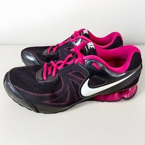 Nike Reax Run 7 Womens Size 9.5 Black Pink White Athletic Running Shoes Sneakers